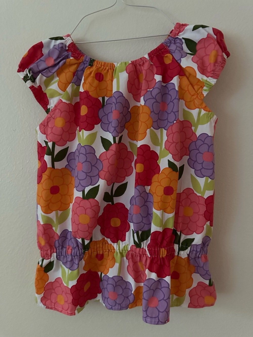 Gymboree girls (7) pullover cap sleeve top with elastic waist - Picture 4 of 6